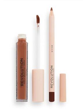 (3/30$) Makeup Rvolution London, Lip Gloss and Lip Liner Duo - Divine
